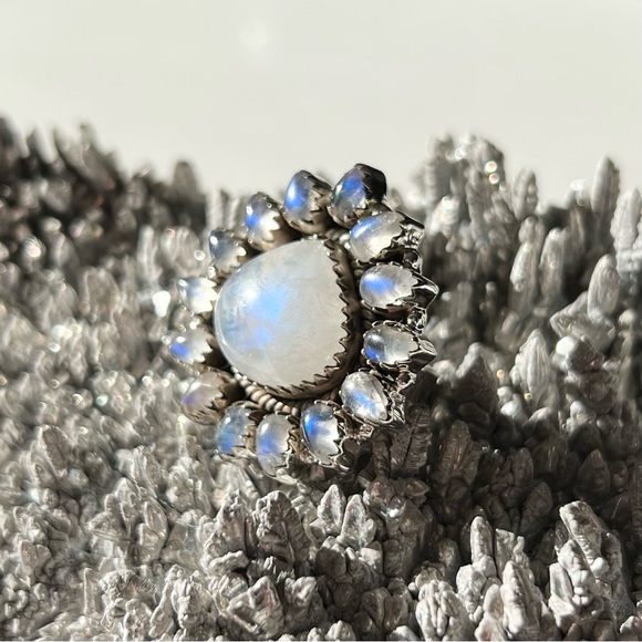 Sterling Silver Multi-Stone Moonstone Ring - Picture 5 of 10